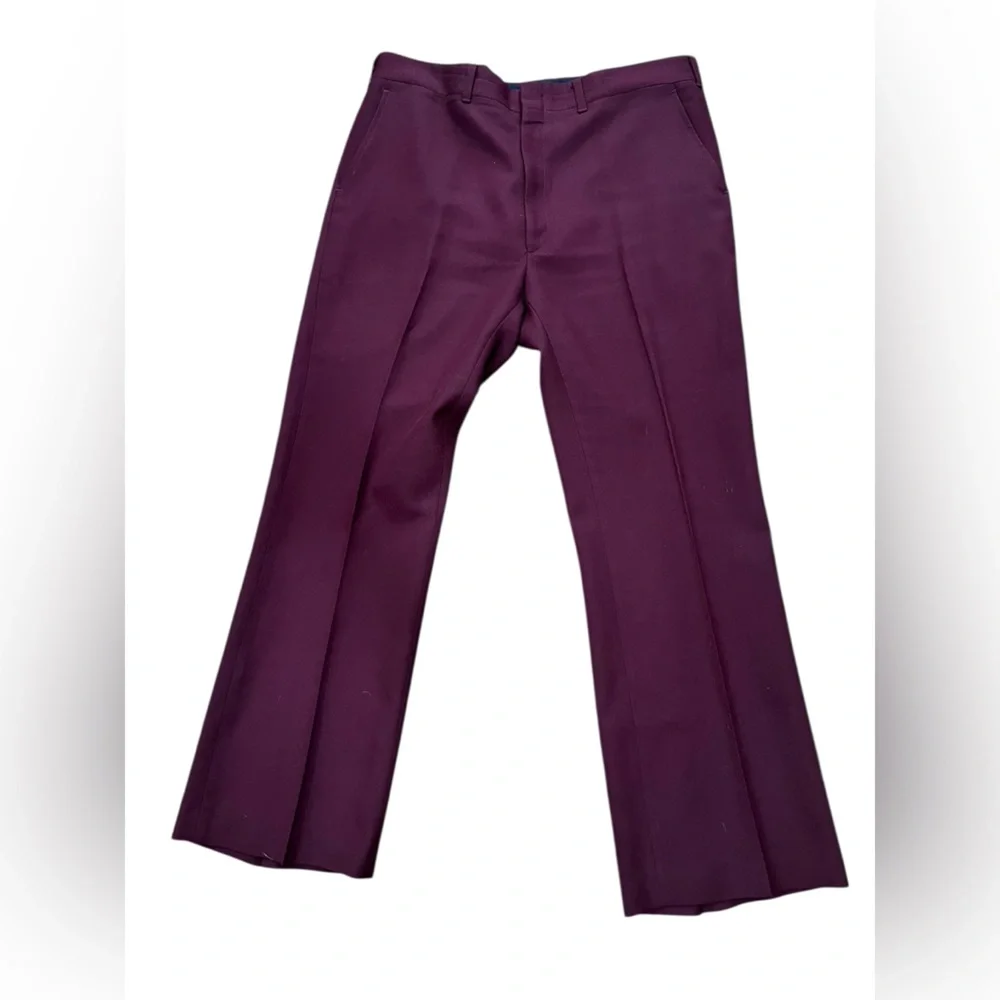 Grandpa Lounge singer Maroon burgundy vintage polyester slacks - Picture 4 of 9
